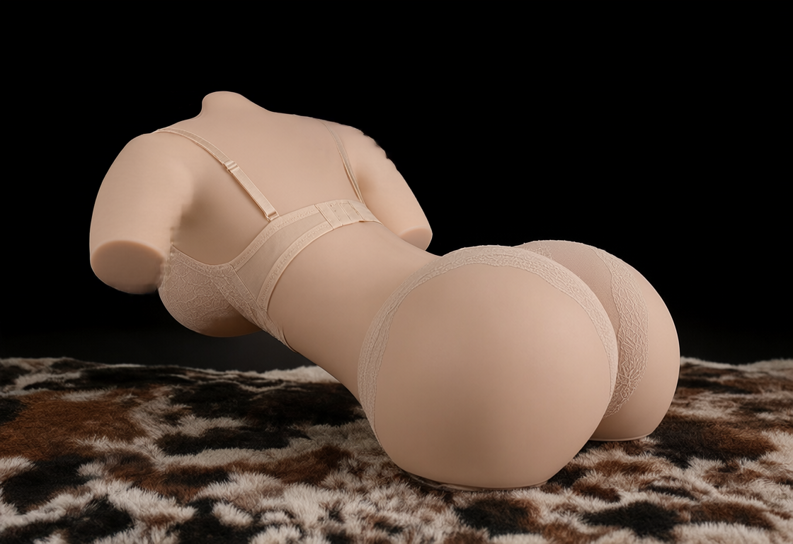 feelzi sculpted half-body product, shown in neutral lingerie